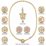 💖 Today's Exclusive Deal: Sterling Silver Classic Bamboo Chain Necklace Coastal Luck Charms Necklace Set In 14K Gold Plated