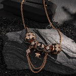 Sterling Silver Spectral Shine Charms Necklace Set With Enamel In White Gold Plated