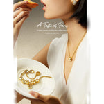 Sterling Silver Love Cube Necklace Set In 14K Gold Plated