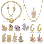 Limited Edition - The Iconic Advent Calendar - 12 Days Of Christmas Fine Jewelry Gift Set: Sterling Silver Joyful Arrival Charms Earrings and Necklace and Bracelet Set With Enamel In 14K Gold Plated