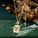 Sterling Silver Butterfly Keepsake Necklace Set In 14K Gold Plated