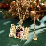 Sterling Silver Butterfly Keepsake Necklace Set In 14K Gold Plated