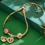 Sterling Silver Holiday Mosaic Charms Bracelet Set In 14K Gold Plated (Includes bracelet and all charms shown)