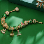 Sterling Silver Christmas Miracle Charms Bracelet Set With Enamel In 14K Gold Plated (Includes bracelet and all charms shown)