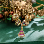 Sterling Silver Vibrant Snow Dance Necklace Set In 14K Gold Plated