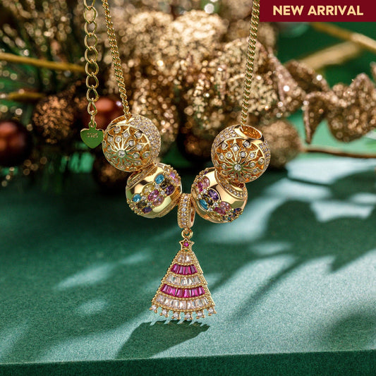 gona- Sterling Silver Vibrant Snow Dance Necklace Set In 14K Gold Plated