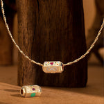 Sterling Silver Vespera Amulet Charms Necklace Set In 14K Gold Plated