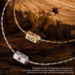 Sterling Silver Vespera Amulet Charms Necklace Set In 14K Gold Plated