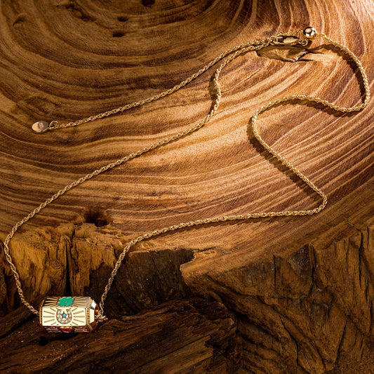 gona- Sterling Silver Vespera Amulet Charms Necklace Set In 14K Gold Plated