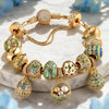 Sterling Silver Enamel Easter Egg Treasures Charms Bracelet Set In 14K Gold Plated (Includes bracelet and all charms shown)