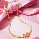 Maternal Bond Knot Tarnish-Resistant Silver Herringbone Chain Necklace In 14K Gold Plated
