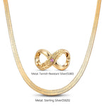 Maternal Bond Knot Tarnish-Resistant Silver Herringbone Chain Necklace In 14K Gold Plated
