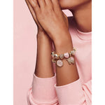 Sterling Silver Timeless Love for Mom Charm Bracelet Set in Pink Gold Plated (Includes Bracelet and All Charms Shown)