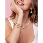 Sterling Silver Eternal Swan Love Charms Bracelet Set In 14K Gold Plated (Includes bracelet and all charms shown)