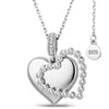 Personalized Engravable Sterling Silver Framed Heart Pendant Necklace In White Gold Plated