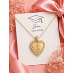 Personalized Engravable Sterling Silver Framed Heart Pendant Necklace In 14K Gold Plated
