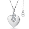 Personalized Engravable Sterling Silver Infinity Symbol Heart Necklace In White Gold Plated, "Forever Love" Sentimental Gift for Her