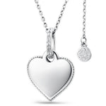 Personalized Engravable Sterling Silver Infinity Symbol Heart Necklace In White Gold Plated, "Forever Love" Sentimental Gift for Her