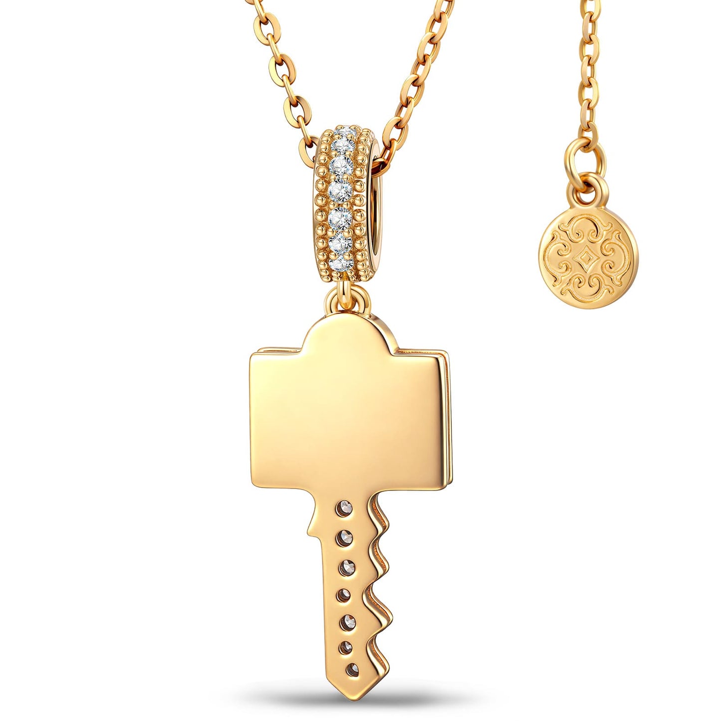 Custom Engraved Sterling Silver Key Necklace In 14K Gold Plated, Perfect "Key to My Heart" Gift for Her
