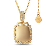Personalized Engravable Sterling Silver Bow Necklace In 14K Gold Plated