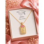 Personalized Engravable Sterling Silver Bow Necklace In 14K Gold Plated