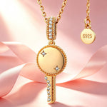 Personalized Engravable Sterling Silver Key Necklace In 14K Gold Plated, Customizable Gift for Her