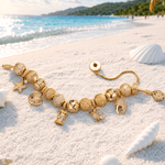 Sterling Silver Golden Ocean Celestial Curated Charm Bracelet Set in 14K Gold Plating