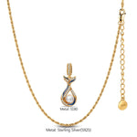 Sterling Silver Mermaid Tail Blue Enamel Pave Crystal Freshwater Pearl Curated Charm Necklace Set