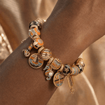 Sterling Silver Ocean Explorer Curated Charm Bracelet Set with 14K Gold Plating (Includes Bracelet And All Charms Shown)