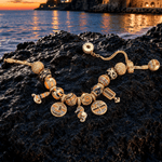 Sterling Silver Ocean Explorer Curated Charm Bracelet Set with 14K Gold Plating (Includes Bracelet And All Charms Shown)