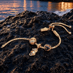 Sterling Silver Seahorse & Starry Sea Curated Charm Bolo Bracelet Set with 14K Gold Plating (Includes Bracelet and All Charms Shown)