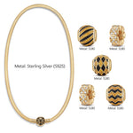 Sterling Silver Black Geometric Pavé Curated Charm Necklace Set (Includes Necklace and All Charms Shown)