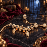 Sterling Silver Mummy Kingdom Halloween Charm Bracelet Set (Includes Bracelet And All Charms Shown)