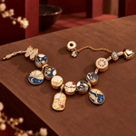 Sterling Silver (S925) JAPONICA REVERIE Moonlit Garden Curated Charm Bracelet Set Featuring Floral, Crane, Cat And Koi Motifs With 14K Gold Plating (Includes Bracelet And All Charms Shown)