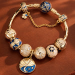 Sterling Silver JAPONICA REVERIE Solstice Moon Charm Bracelet Set with 14K Gold Plating（Includes bracelet and all charms shown.）