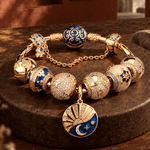 Sterling Silver JAPONICA REVERIE Solstice Moon Charm Bracelet Set with 14K Gold Plating（Includes bracelet and all charms shown.）