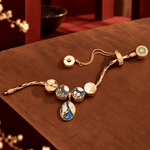 Sterling Silver JAPONICA REVERIE Moonlit Crane Charm Bracelet Set with 14K Gold Plating（Includes bracelet and all charms shown.）