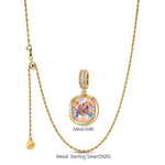 Sterling Silver Adjustable Rope Chain Necklace with Slider Clasp Concinnity Brilliance Charms Necklace Set In 14K Gold Plated