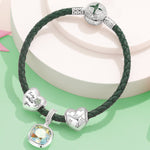 Sterling Silver Love's Embrace Charms Bracelet Set In White Gold Plated (Includes bracelet and all charms shown)