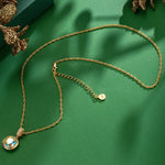 Sterling Silver Adjustable Rope Chain Necklace with Slider Clasp Concinnity Brilliance Charms Necklace Set In 14K Gold Plated - Created With SWAROVSKI® Crystals