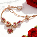 Sterling Silver Celestial Love Charms Bracelet Set In 14K Gold Plated - Handcrafted with Swarovski® Crystals (Includes bracelet and all charms shown)