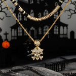 Sterling Silver Buccaneer's Bounty Charms Necklace Set With Enamel In 14K Gold Plated