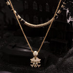 Sterling Silver Buccaneer's Bounty Charms Necklace Set With Enamel In 14K Gold Plated
