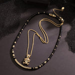 Sterling Silver Buccaneer's Bounty Charms Necklace Set With Enamel In 14K Gold Plated