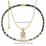Sterling Silver Buccaneer's Bounty Charms Necklace Set With Enamel In 14K Gold Plated