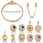 2026 Global Soccer Championship Custom 2-Digit Number Deluxe Full Assorted Themed Charm Bracelet Set in Tarnish-Resistant Silver with 14K Gold Plating (Includes Bracelet And All Charms Shown)