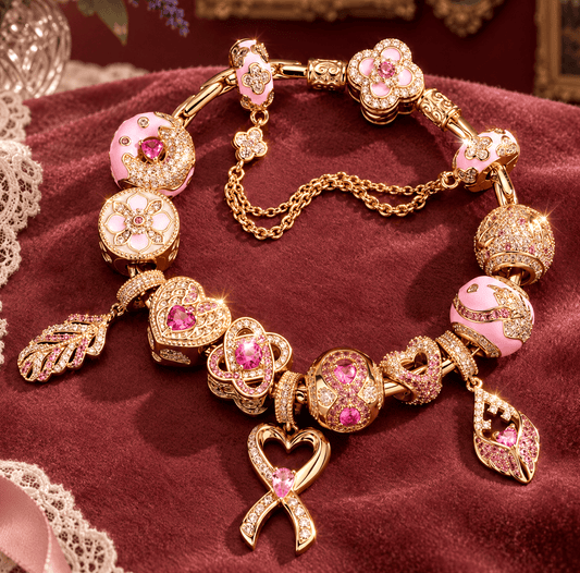 gona- Sterling Silver Everlasting Romance Charm Bracelet Set (Includes Bracelet And All Charms Shown)