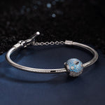 Sterling Silver Narwhal Charms Bracelet Set In White Gold Plated