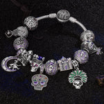 Sterling Silver Ghostly Darkness Charms Bracelet Set In Blackened 925 Sterling silver Plated