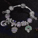 Sterling Silver Ghostly Darkness Charms Bracelet Set In Blackened 925 Sterling silver Plated (Includes bracelet and all charms shown)